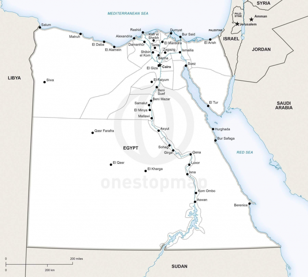 Vector Map Of Egypt Political | One Stop Map inside Printable Map Of Egypt