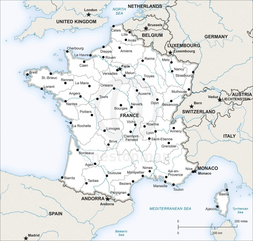 Vector Map Of France Political | One Stop Map throughout Printable Map Of France