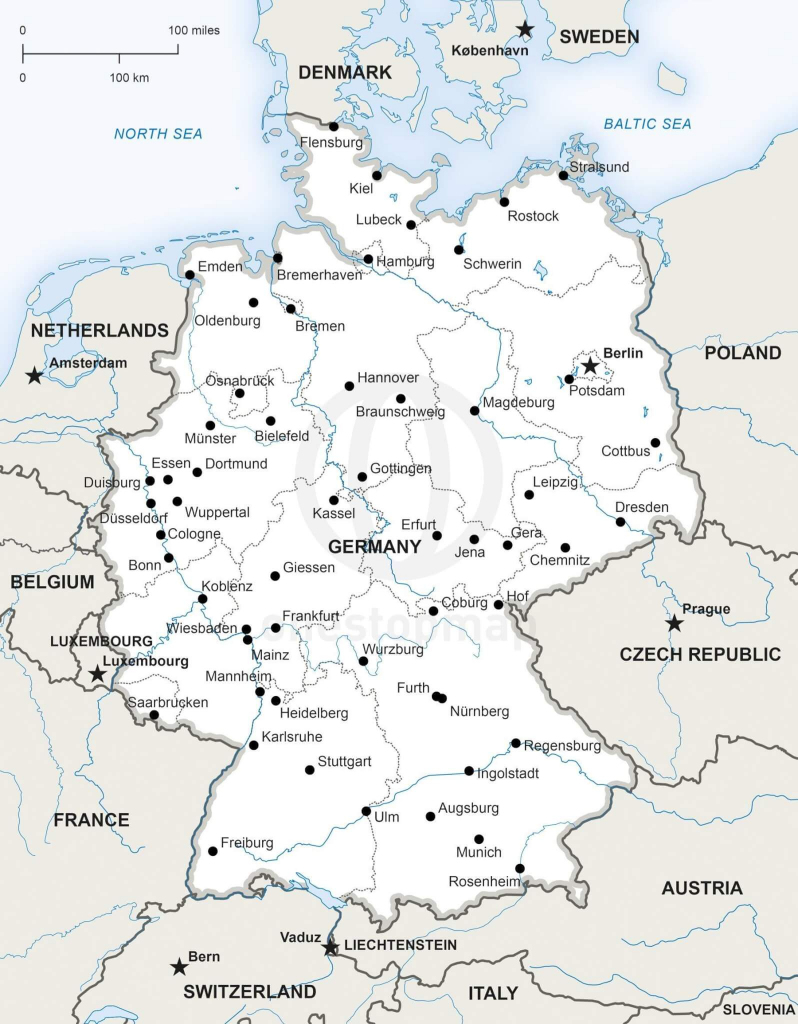 Vector Map Of Germany Political | One Stop Map in Free Printable Map Of Germany