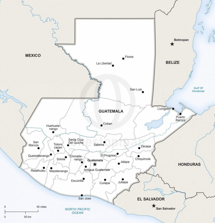 Vector Map Of Guatemala Political | One Stop Map within Printable Map ...