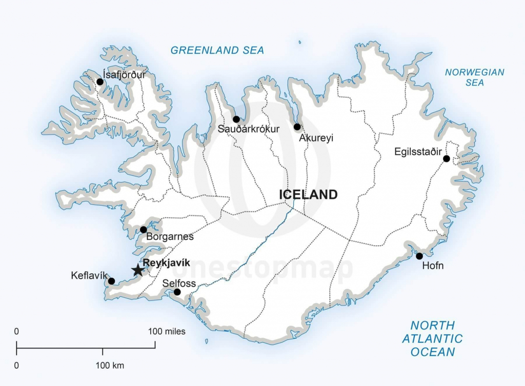 Vector Map Of Iceland Political | One Stop Map in Maps Of Iceland Printable Maps