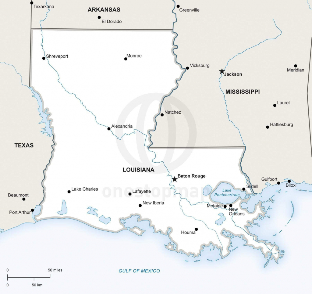 Vector Map Of Louisiana Political | One Stop Map in Louisiana State Map Printable