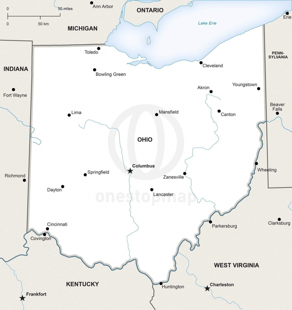 Vector Map Of Ohio Political | One Stop Map regarding Printable Map Of Ohio