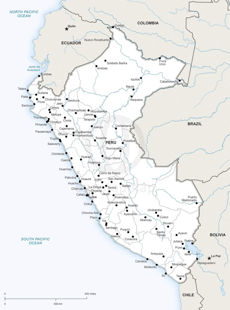 Vector Map Of Peru Political | One Stop Map intended for Printable Map Of Peru