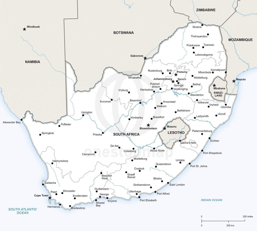 Vector Map Of South Africa Political | One Stop Map with Printable Political Map Of Africa