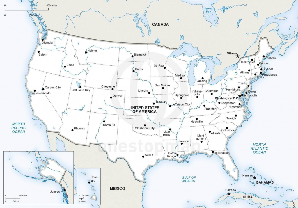 Vector Map Of United States Of America | One Stop Map throughout Us Map With Cities And States Printable