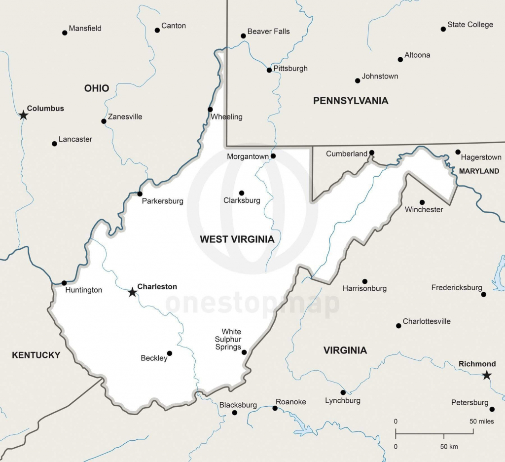 Vector Map Of West Virginia Political | One Stop Map throughout Printable Map Of West Virginia