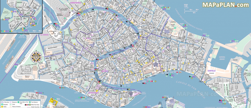 Venice Maps - Top Tourist Attractions - Free, Printable City Street Map with regard to Street Map Of Venice Italy Printable
