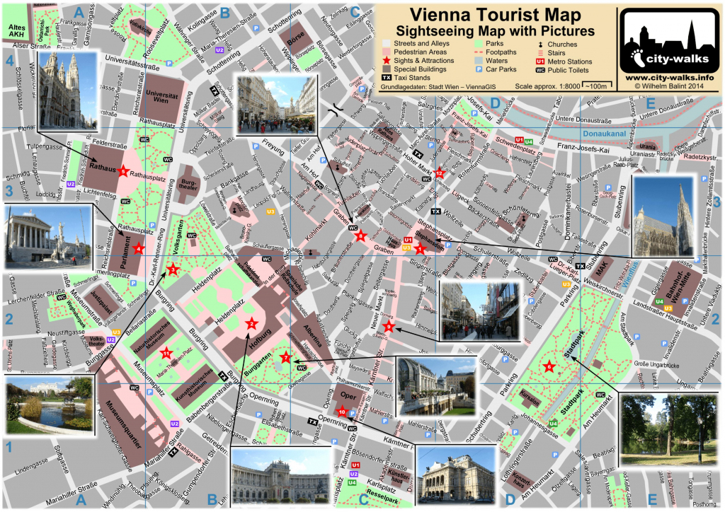 Vienna Tourist Attractions Map in Vienna Tourist Map Printable