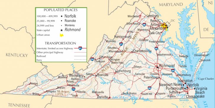 Virginia Highway Map In Virginia State Map Printable - Printable Maps