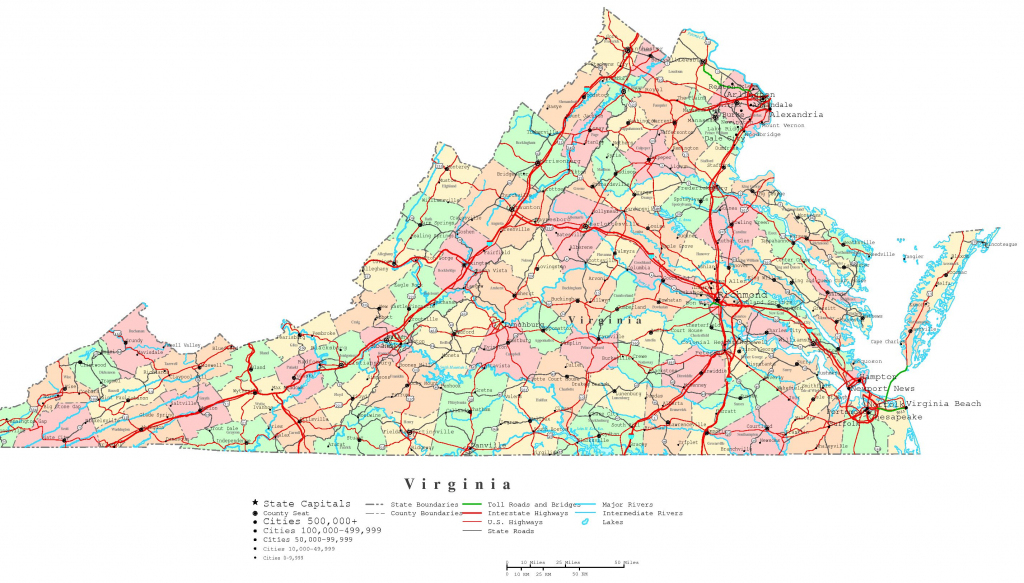 Virginia Printable Map regarding Printable Map Of Virginia