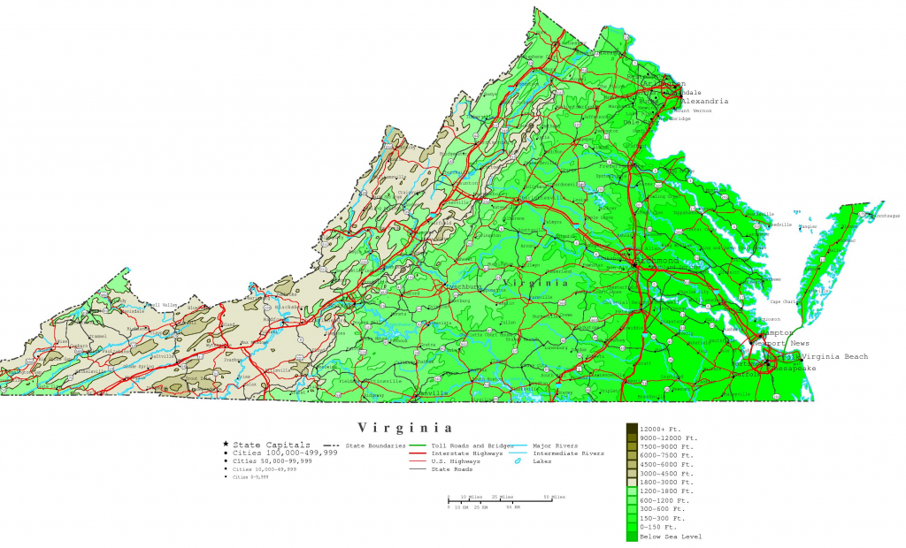 Virginia Printable Map with regard to Virginia State Map Printable
