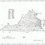 Virginia State Map With Counties Location And Outline Of Each County Inside Virginia State Map Printable