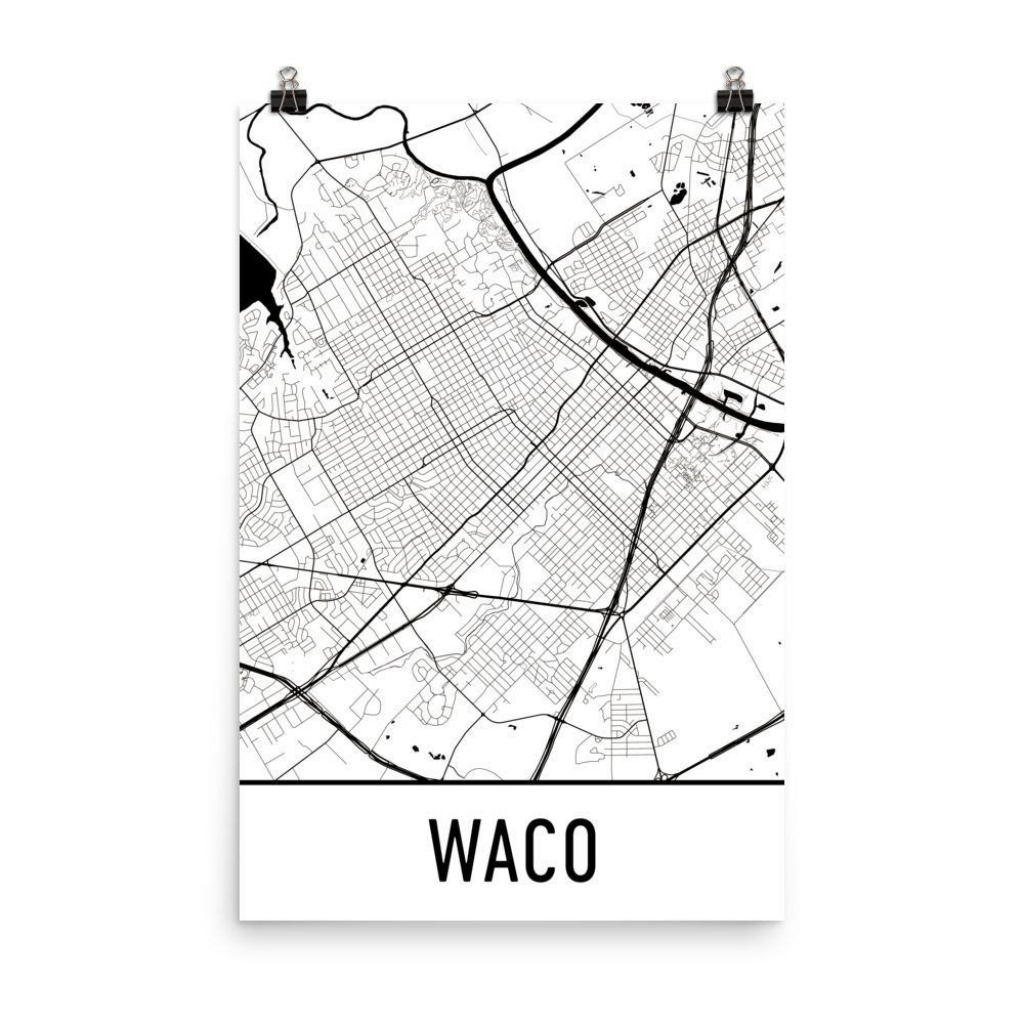 Waco Tx Street Map Poster | Waco - Baylor&amp;#039;s Hometown | Map Art, Map in Printable Map Of Waco Texas