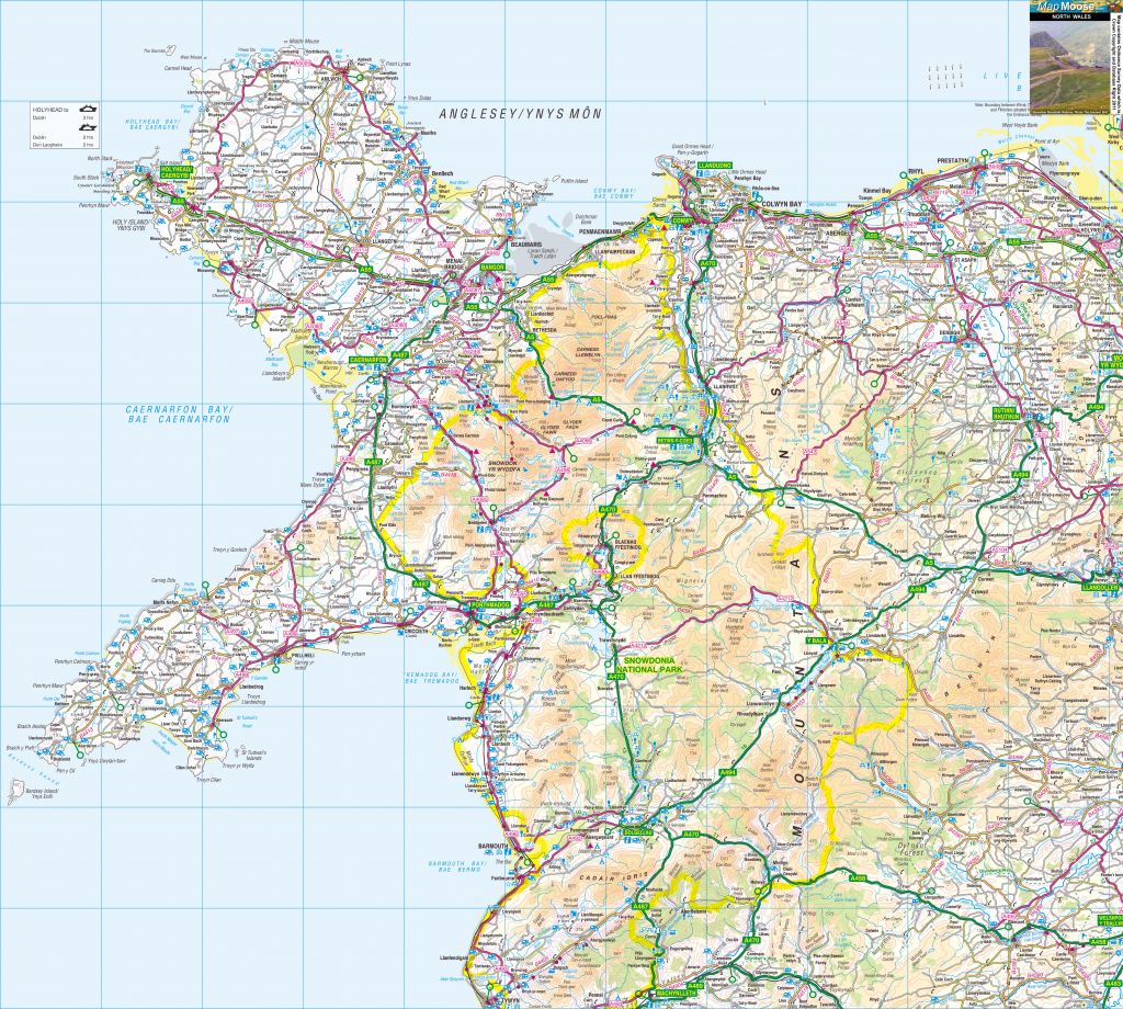 Wales Offline Map, Including Anglesey, Snowdonia, Pembrokeshire And inside Printable Map Of Wales