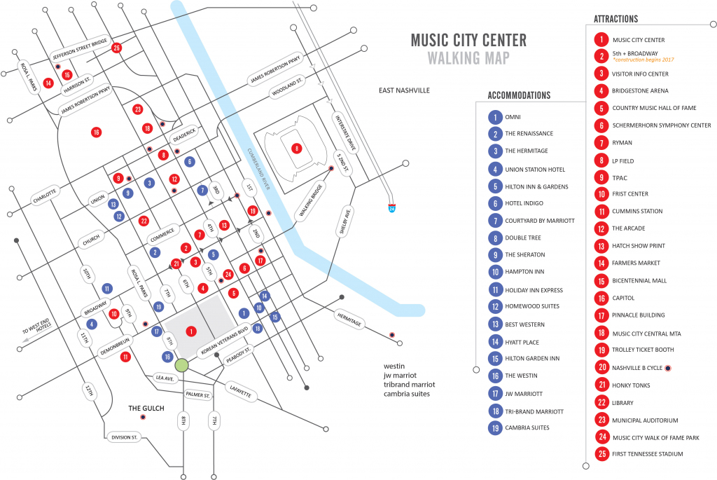 Walking Map | Nashvillemusiccitycenter inside Printable Map Of Nashville Tn