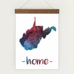 Wall Art Printables | State Map Wall Art   Emerald And Mint In Printable Map Of West Virginia