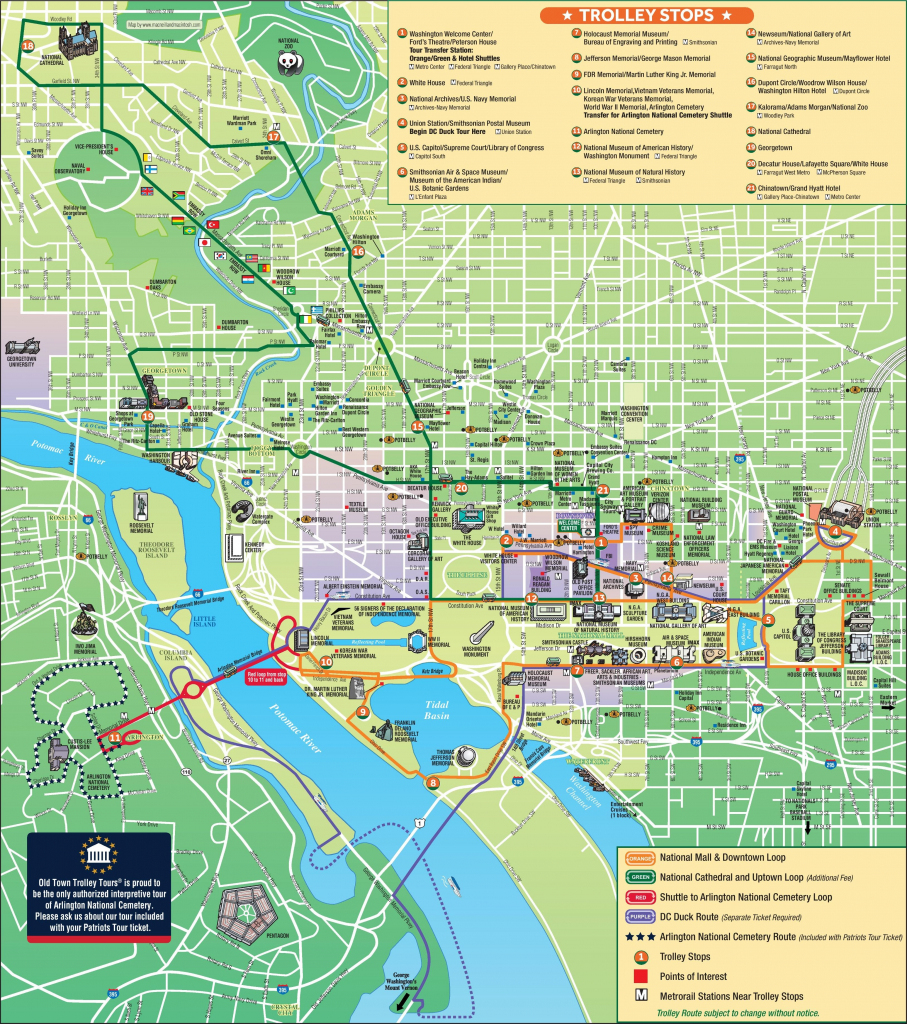 Washington, D.c. Tourist Attractions Map | Favorite Places &amp;amp; Spaces for Arlington Cemetery Printable Map