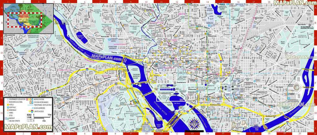 Washington Dc Maps - Top Tourist Attractions - Free, Printable City intended for Washington Dc City Map Printable