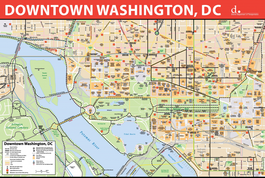 Printable Map of Washington Dc