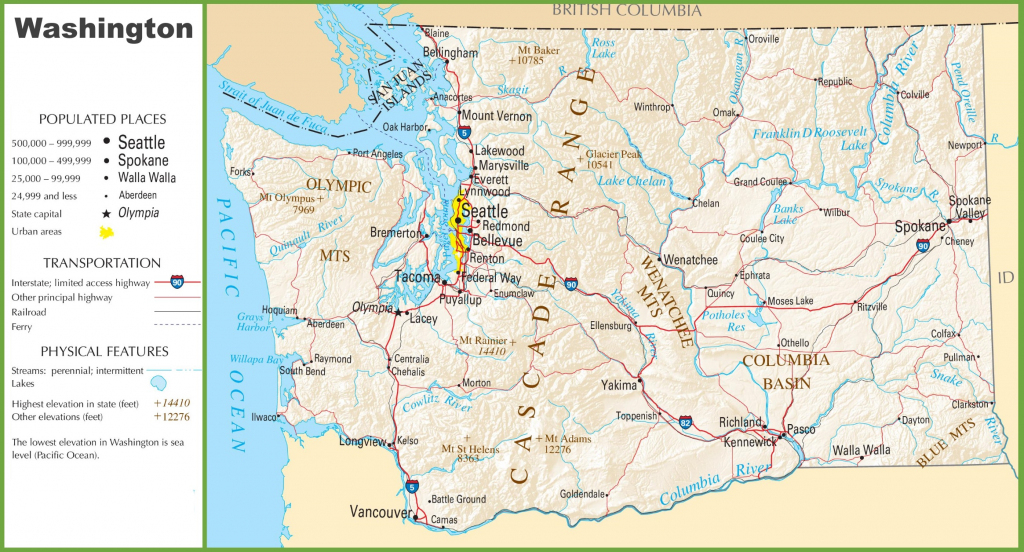 Washington State Maps | Usa | Maps Of Washington (Wa) for Washington State Road Map Printable