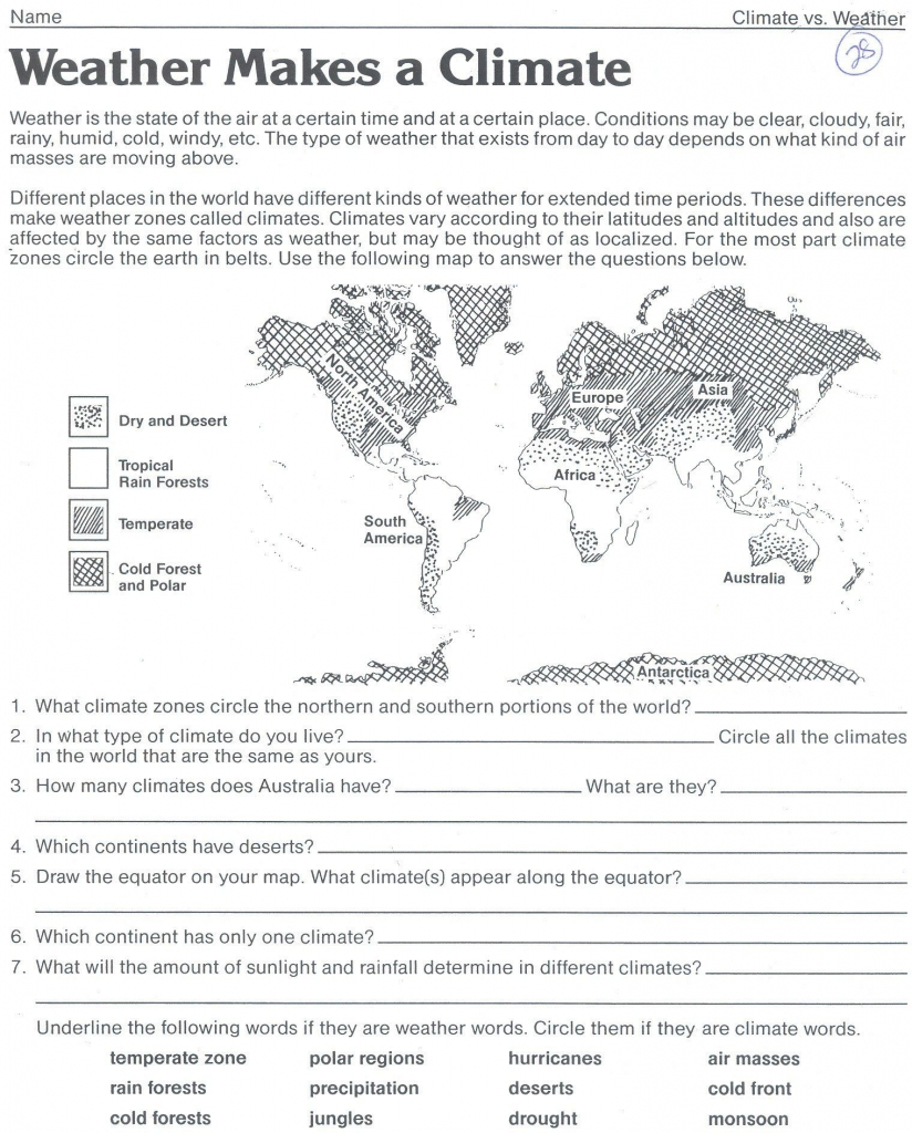 Weather Map Valid Science Worksheet  | Aarins Room | Weather intended for Weather Map Worksheets Printable