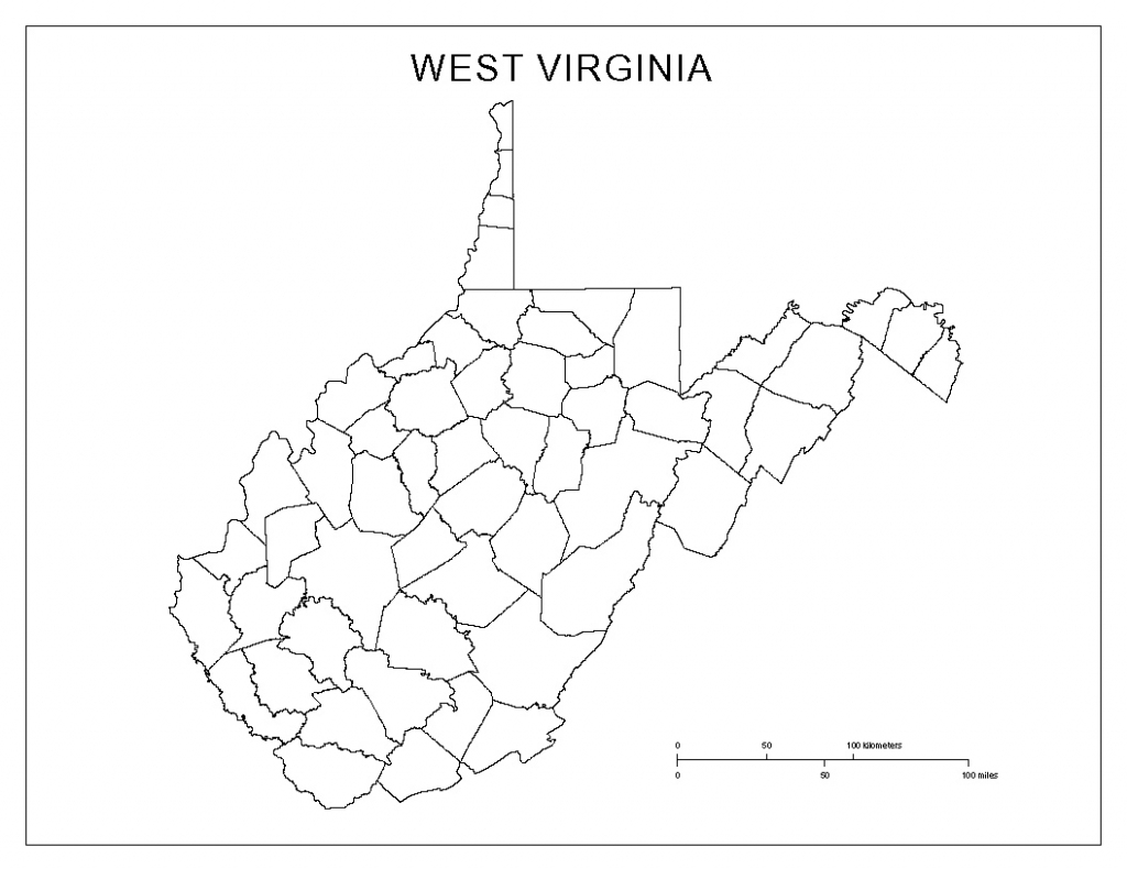 West Virginia Blank Map with Printable Map Of West Virginia