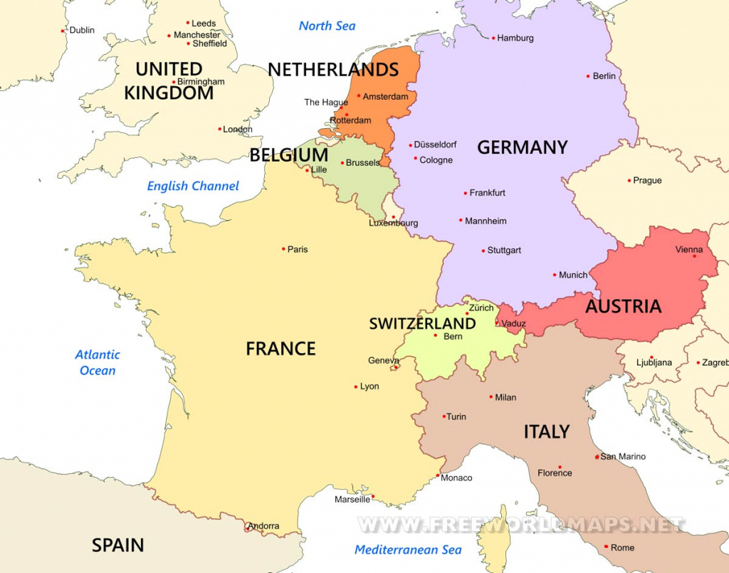 Western Europe Maps -Freeworldmaps regarding Printable Map Of Western Europe
