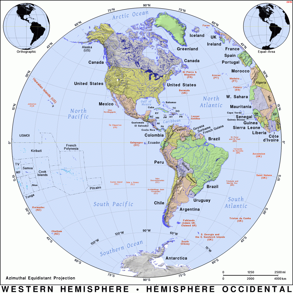 Western Hemisphere · Public Domain Mapspat, The Free, Open intended for Printable World Map With Hemispheres