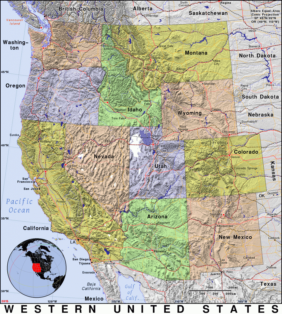 Western United States · Public Domain Mapspat, The Free, Open for Printable Road Map Of Western Us