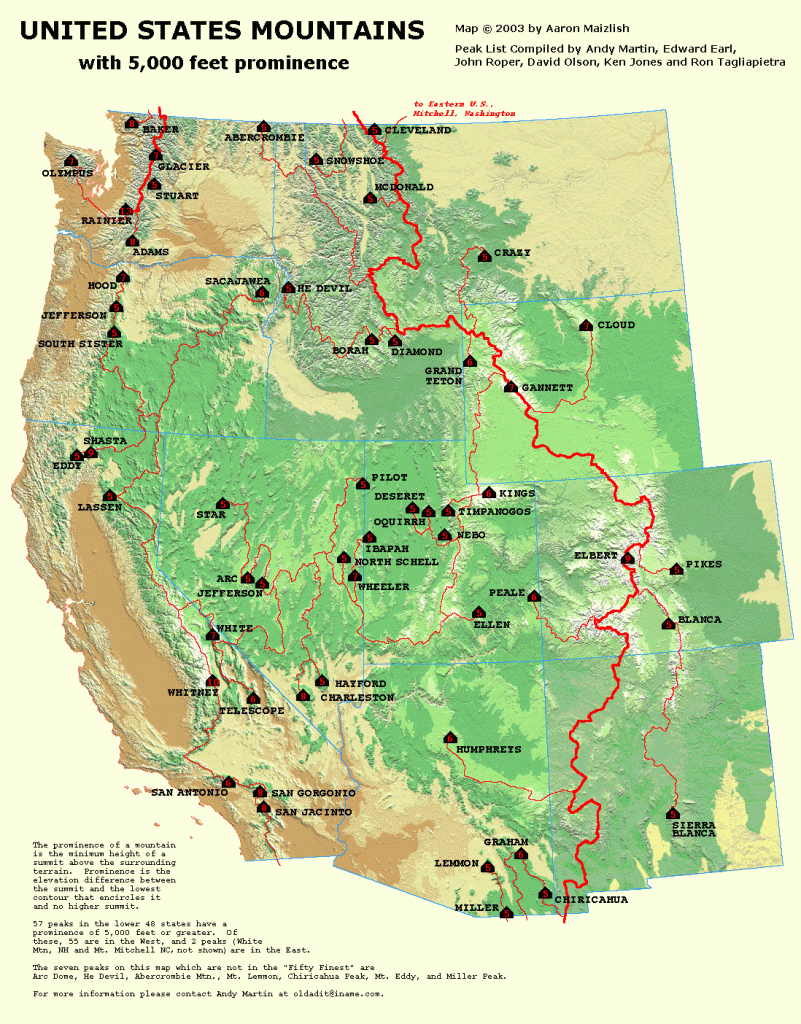 Westernussummits.gif (1098×1404) | Maps | Map, Printable Maps for Printable Road Map Of Western Us