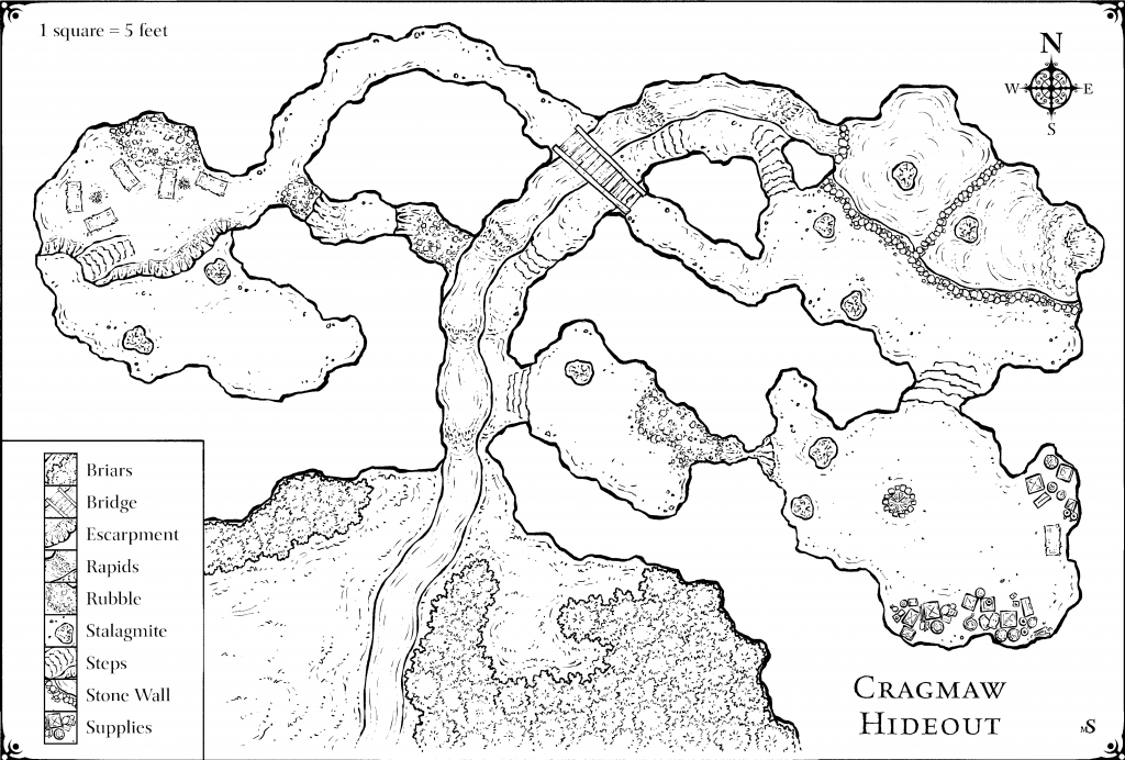 Where Can I Find Printer Friendly Lost Mine Of Phandelver Maps? : Dnd throughout Cragmaw Hideout Printable Map