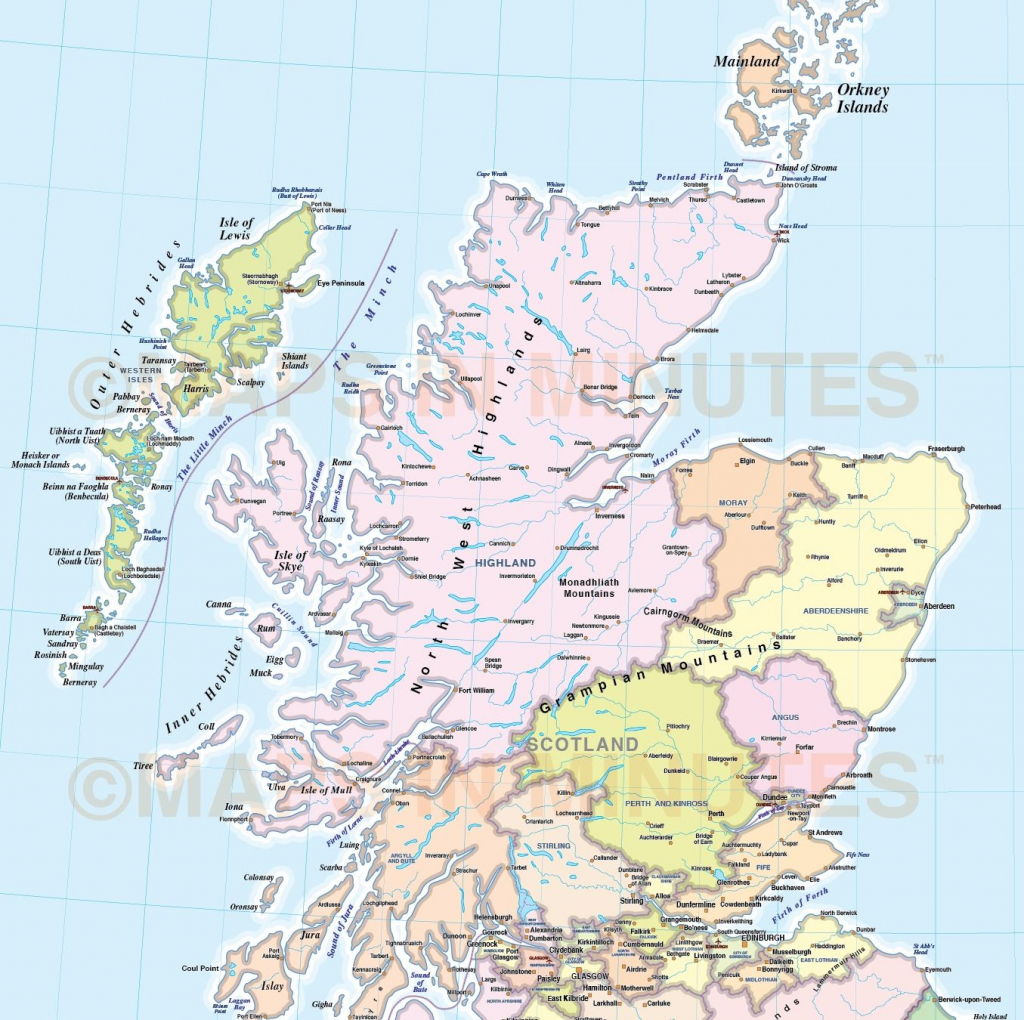 Wildlife Map Of Scotland Printkate Mclelland Shop - Printable Map Of regarding Detailed Map Of Scotland Printable