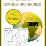 World Geography Scavenger Hunt: Europe ~ Free Printable   Startsateight With Regard To Printable Scavenger Hunt Map