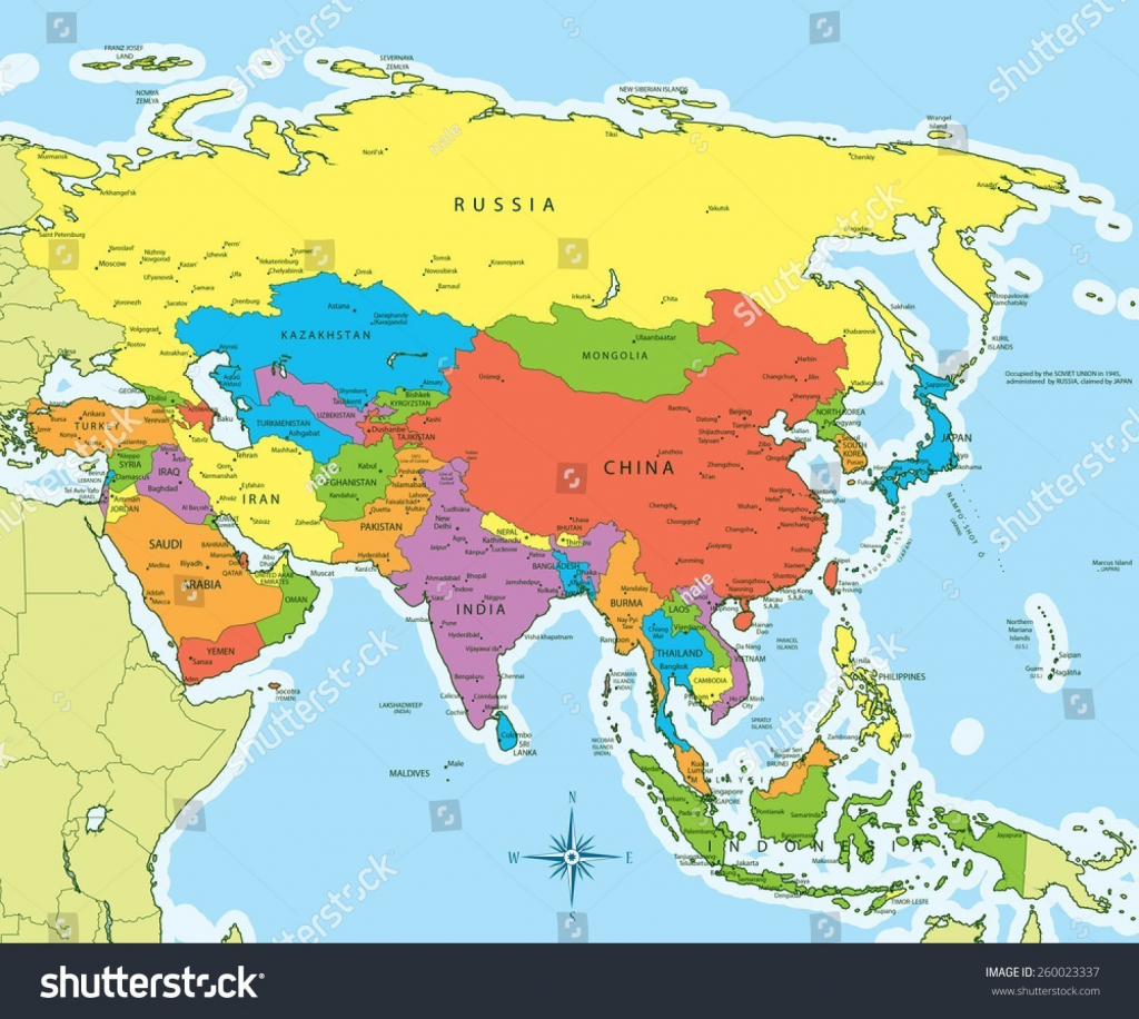 World Map Asia Capitals Valid Countries And Capital New Of With for Printable Map Of Asia