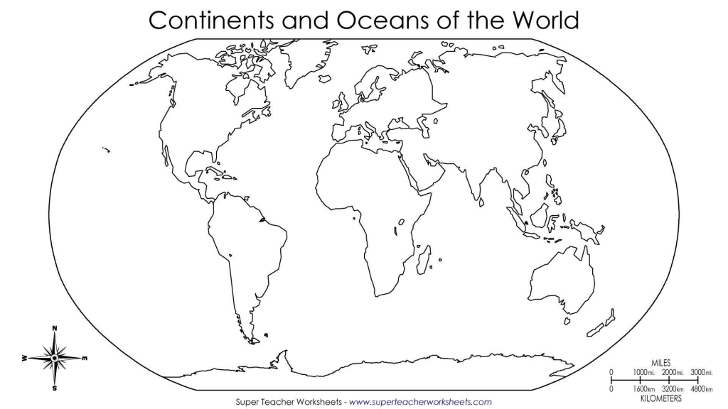 World Map Countries Fill In New Blank With Border Printable Africa for Printable Map Of Oceans And Continents