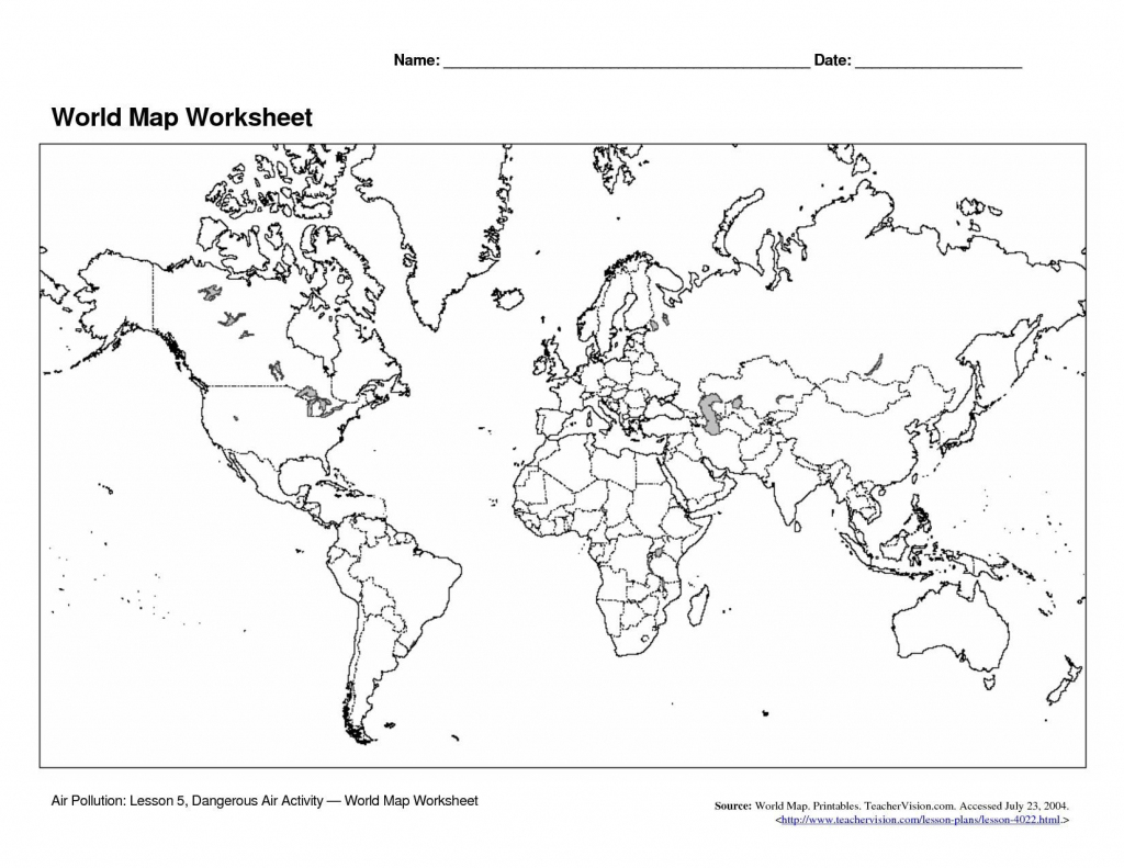 World Map Quiz Continents Copy Oceans And Continents Map Quiz intended for Blank World Map Printable Worksheet