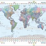 World Map Showing Time Zones And Travel Information | Download Free For World Time Zone Map Printable Free