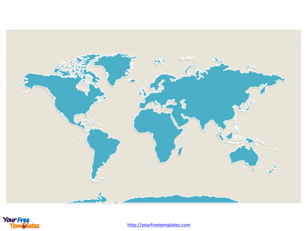 World Map With Continents - Free Powerpoint Templates within Seven Continents Map Printable
