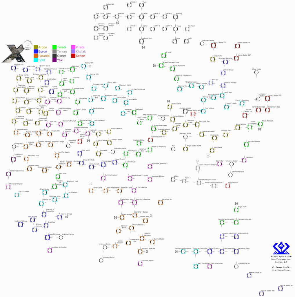 X3 Printable Minimaps ; Tc: 2.7, R: Sometime - Egosoft with X3Tc Printable Map